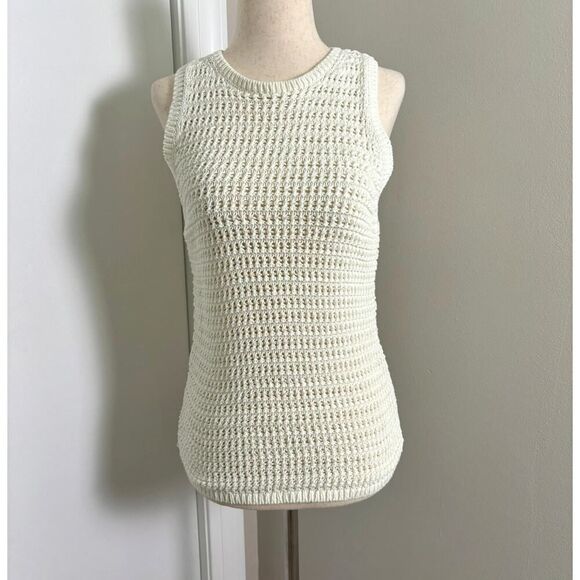 NWT J Crew Cream Crochet Sweater Shell - Picture 1 of 7
